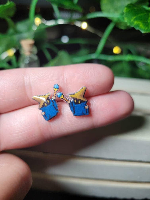 Black Mage Stud Earrings | JRPG Fandom Jewelry