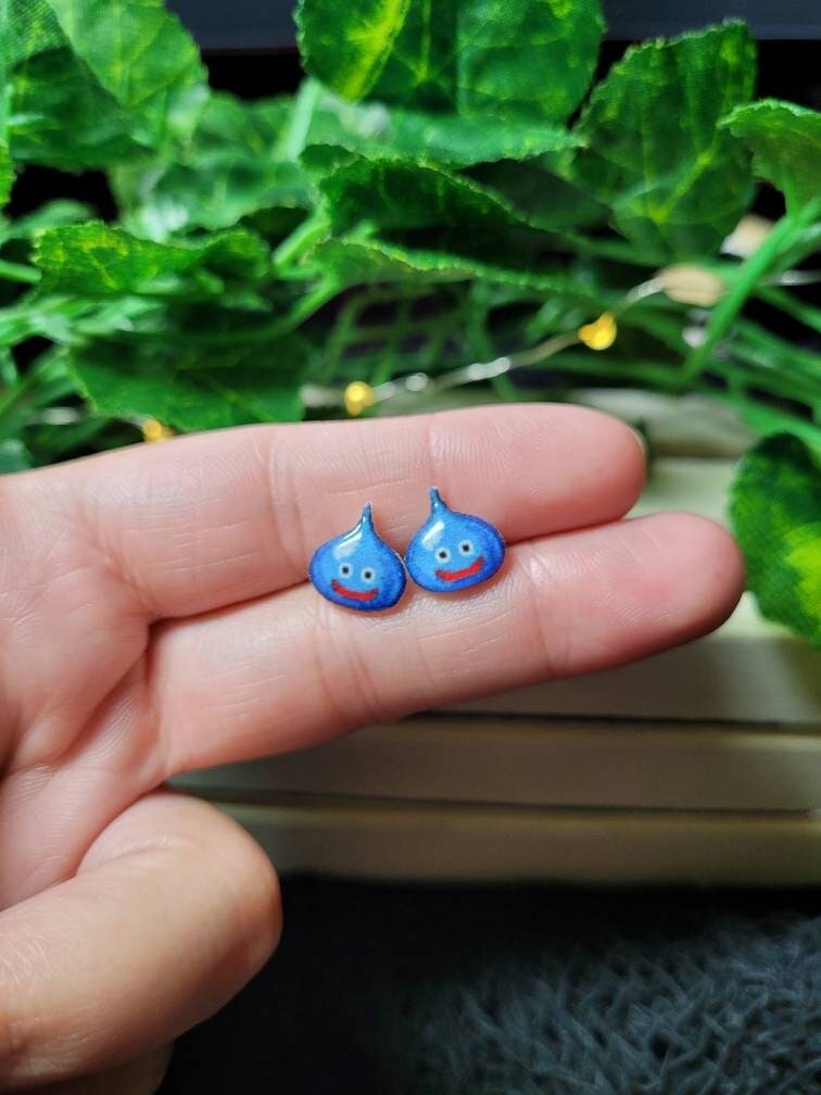Blue Slime Stud Earrings | Dragon Quest Jewelry