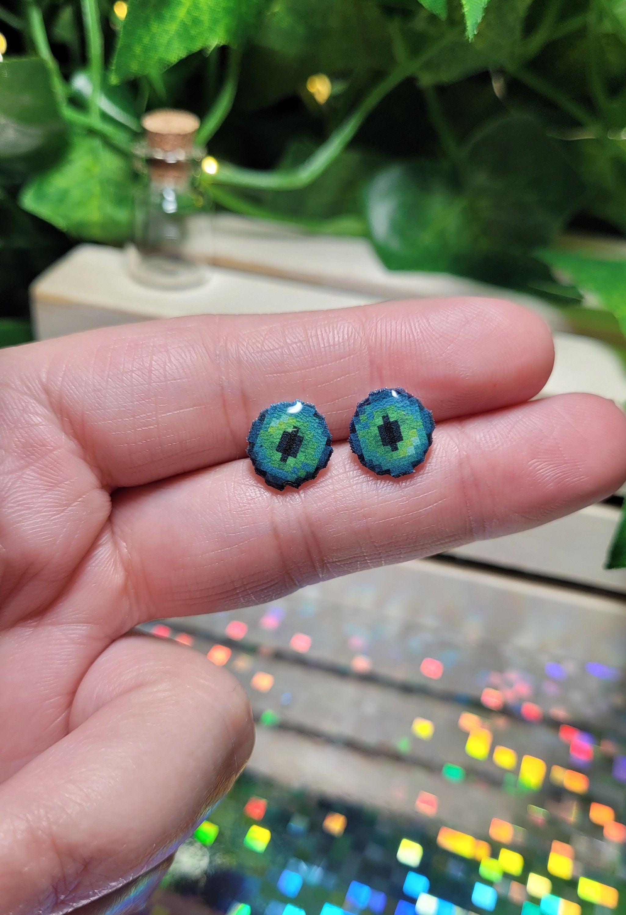 Eye of Ender Earrings | Pixel Art Gaming Jewelry