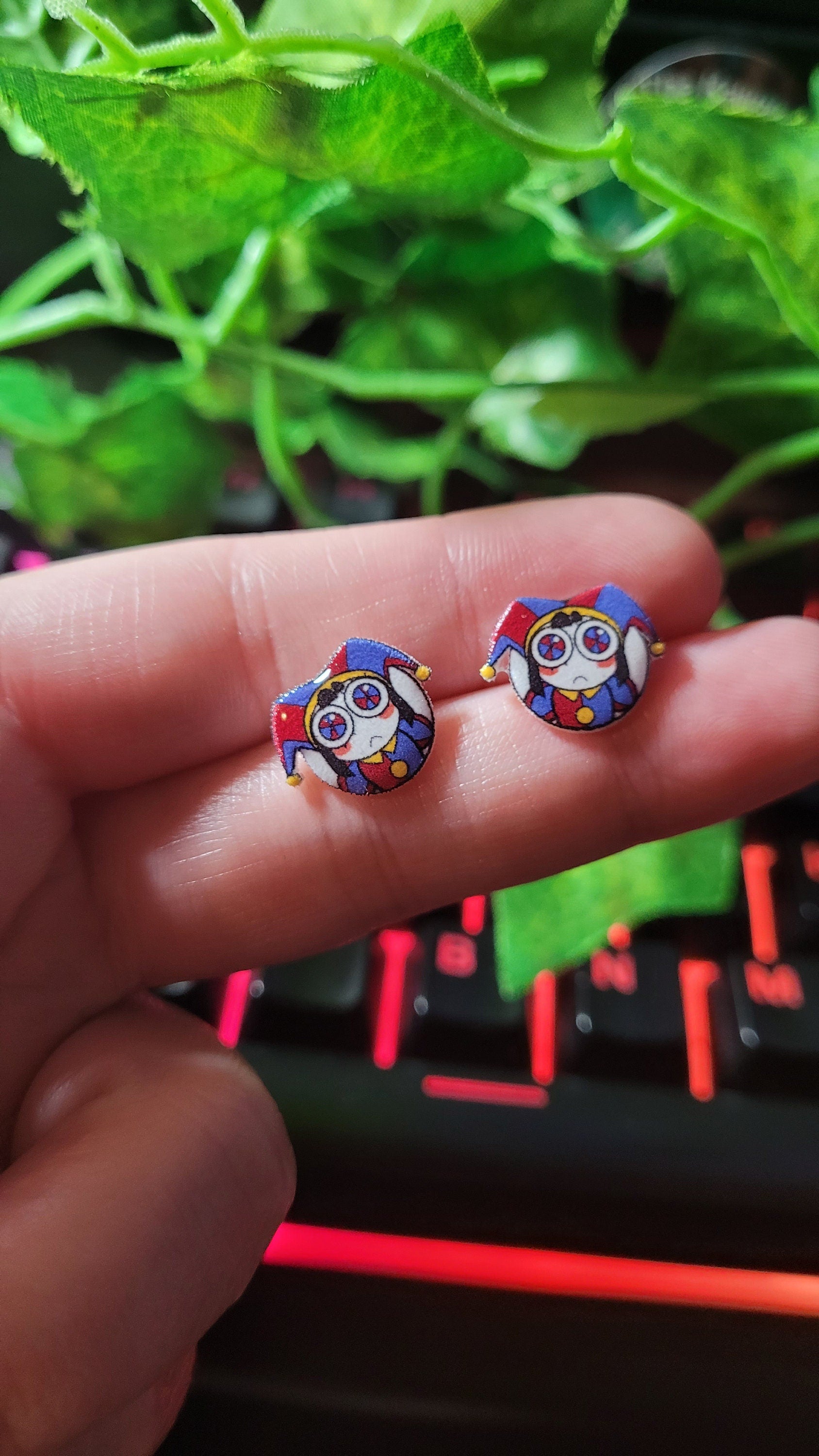 Digital Circus Character Earrings | Cartoon Fandom Jewelry
