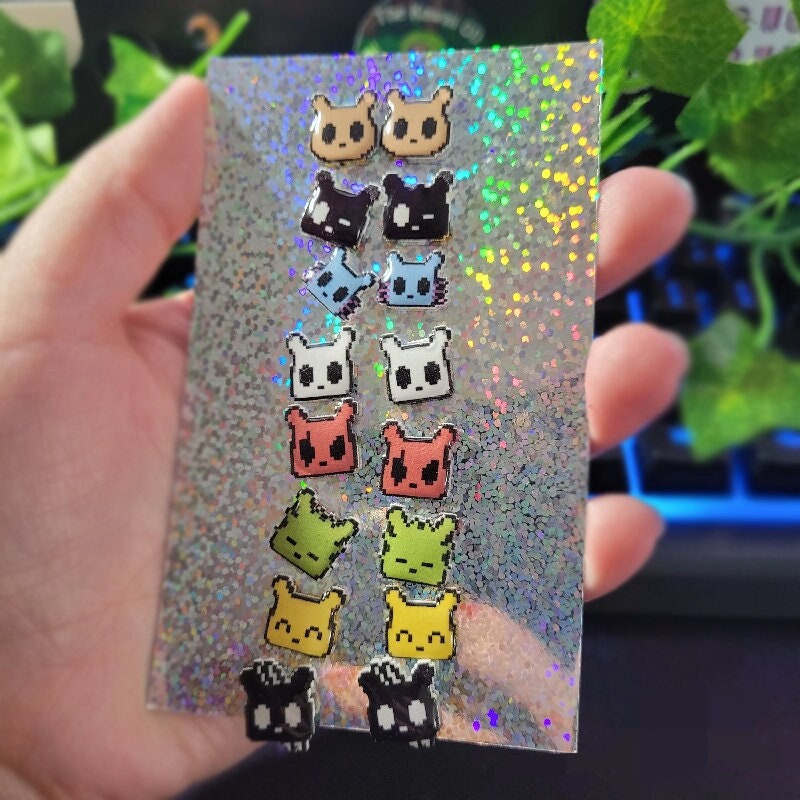 Rain World Slugcat Pixel Stud Earrings | Indie Gaming Jewelry