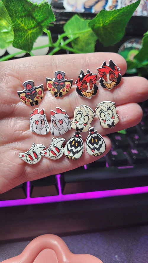 Hazbin Hotel Stud Earrings | Animated Series Jewelry