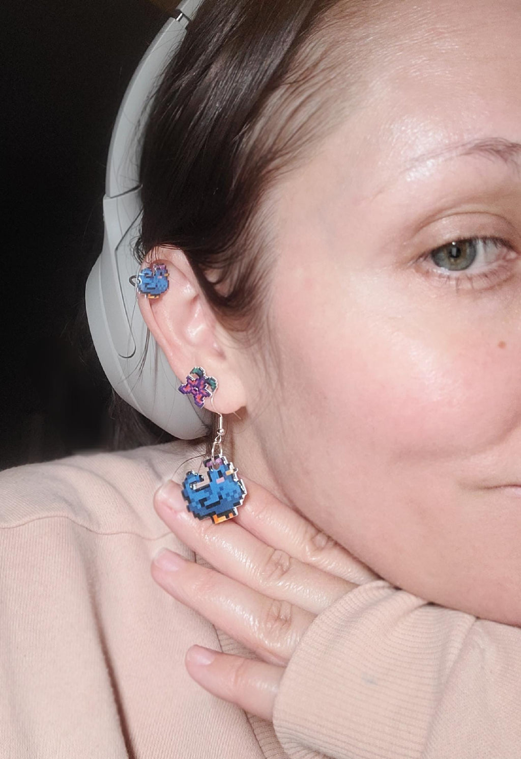 Stardew Valley Blue Chicken Stud Earrings | Gaming Jewelry
