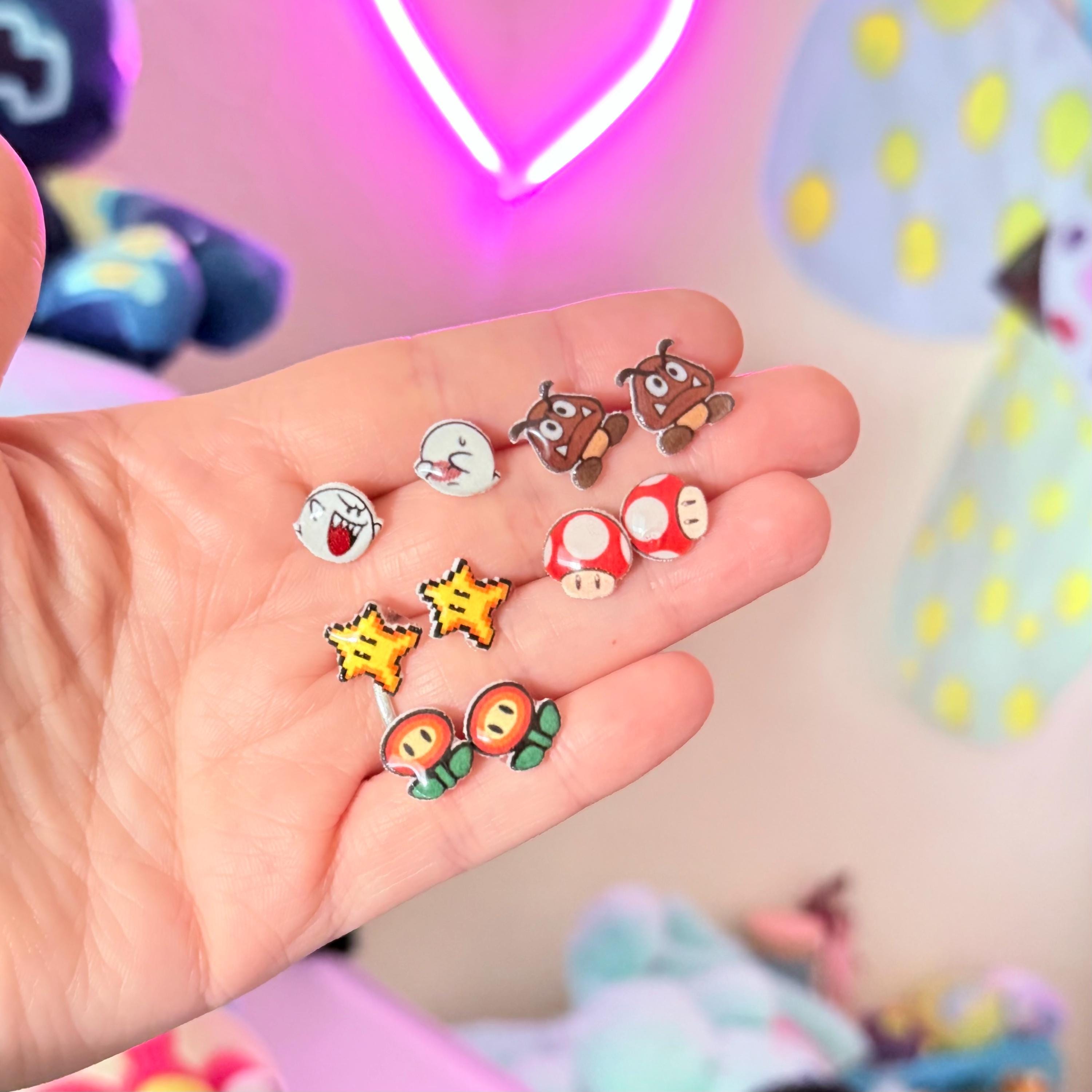 Classic Platformer Icon Stud Earrings | Fandom Gaming Jewelry