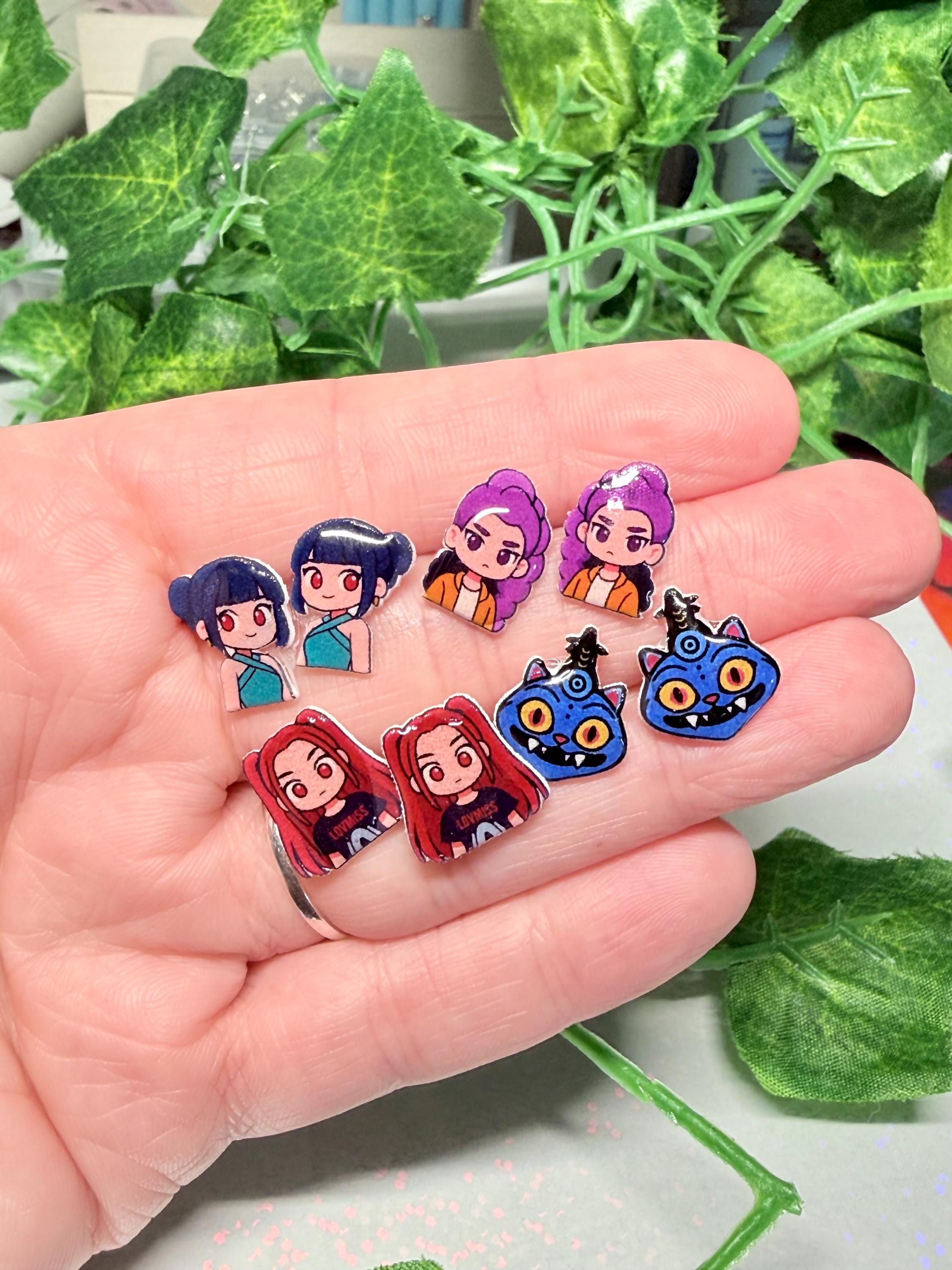 HUNTRX Character Earrings | Kawaii Cartoon Fandom Jewelry