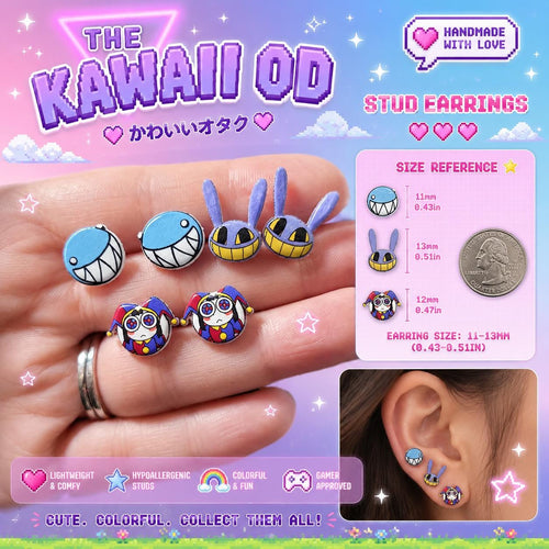 Digital Circus Character Earrings | Cartoon Fandom Jewelry