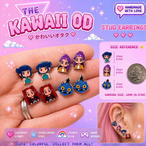 HUNTRX Character Earrings | Kawaii Cartoon Fandom Jewelry